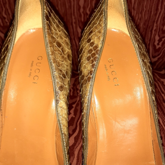 GUCCI Brown Python/Snakeskin 5" Heels - Picture 11 of 16